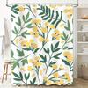 Modern Bathroom Decor Yellow And Green Floral Shower Curtain For Bathtub Home Decoration