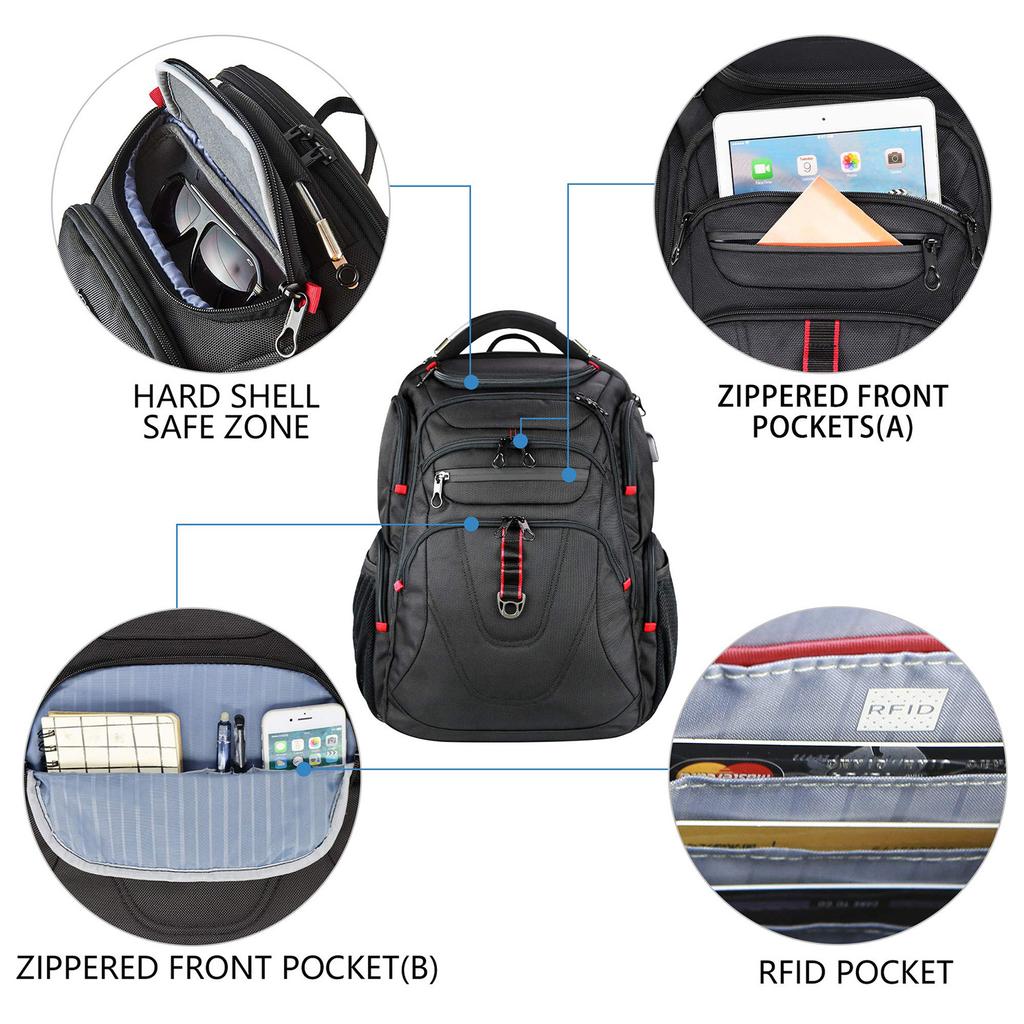Men’s Large-Capacity Laptop Backpack – Multi-Functional Business & Travel Bag with USB Charging, Waterproof & Anti-Theft