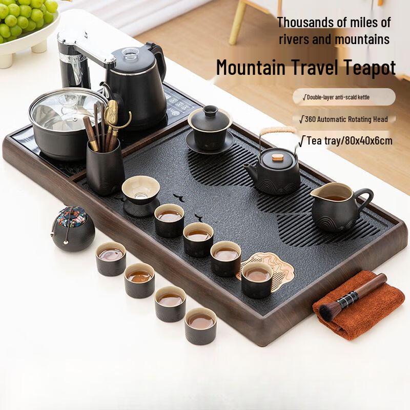 Automatic Black Pottery Kung Fu Tea Set