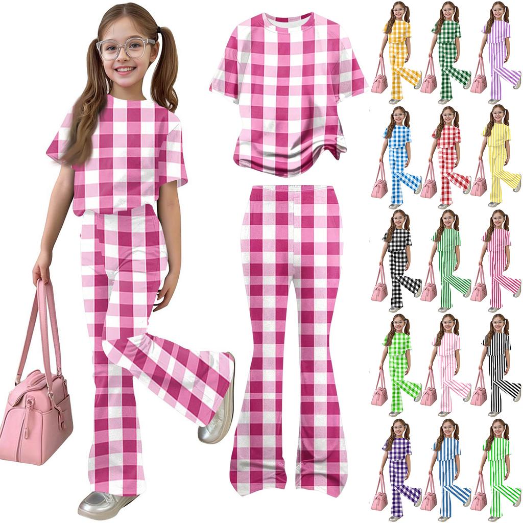 Children's Casual Short-sleeved Printed Short-sleeved Shirt And Pants Two-piece Set