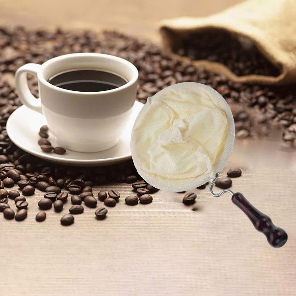Reusable Coffee Filter Bag, Decor Handcraft, with Handle Flannel Cloth, Washable, Accessories Parts,