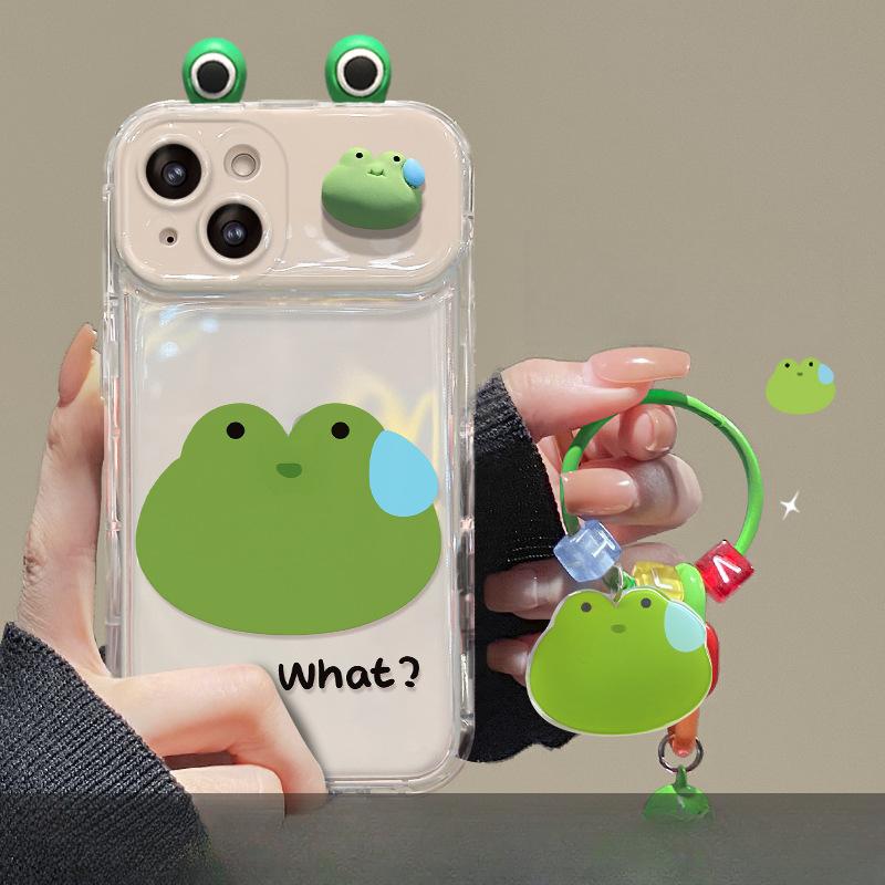 Applicable To Apple 15promax Mobile Phone Case IPhone 14/13 Frog Doll Pendant Xr/xs Flip Mirror 12