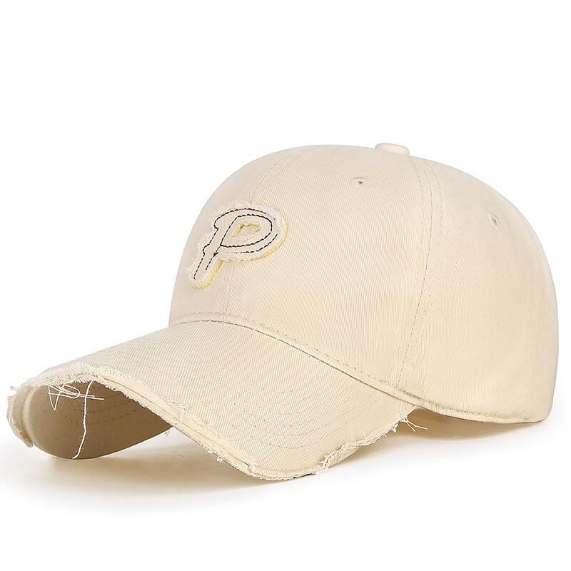 Zhenyueqi Embroidered 'P' Distressed Baseball Cap