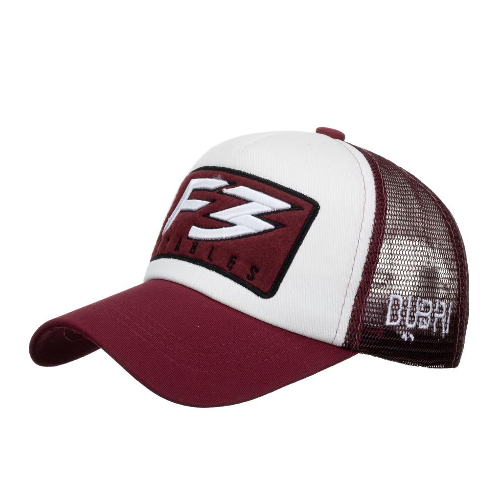 New boutique F embroidered baseball cap summer color matching mesh hat men's and women's outdoor leisure cap