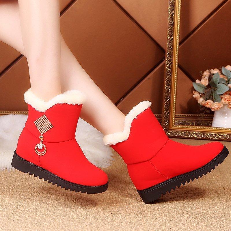 Thick Sole Anti-skid Short Boots Soft Sole Anti-skid Snow Boots Leisure Comfortable Warm Winter Women's Shoes 36-40 Botas Mujer