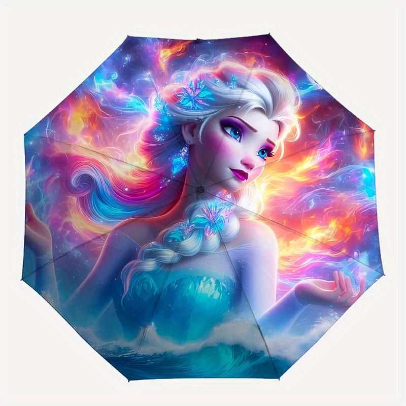 Elsa, Magic Themed Automatic opening and closing folding umbrella, 8 rib windproof, compact travel design, suitable for all weather | Fashio