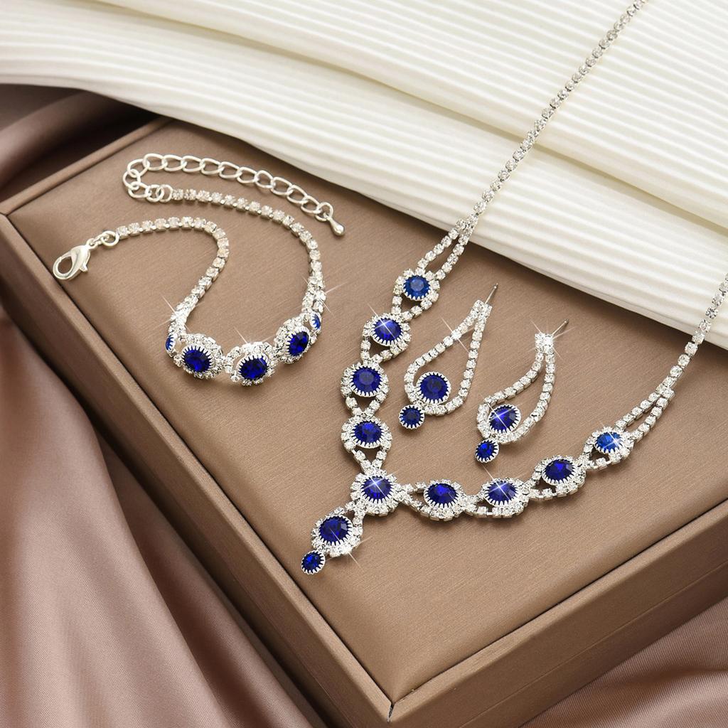 4PC Women's Fashion Copper Claw Chain Sunflower Necklace Earrings Bracelet Zircon Set Wedding Banquet Party Holiday Gift