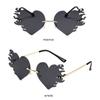 Costume Accessories Fire Heart Shaped Sunglasses Rimless Halloween Glasses  for Women & Men