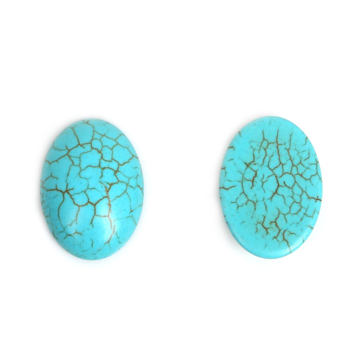 

Бисер из бирюзы, говлитовый камень, кабошон, бусины, полуовальные бусины с плоской задней частью, ювелирные изделия, подходят для изготовления колец, браслетов, материал 18x25mm 10pcs бирюзовый