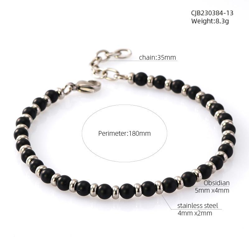 Hot Selling Natural Stone Handmade Bead Bracelet, Fashionable Stainless Steel Bracelet 13cm&/