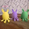 S-1Pc Articulated Bunny Egg Figurine Easter Decoration Movable Leg Joint Egg Statue Home Office Desktop Ornament And Gift