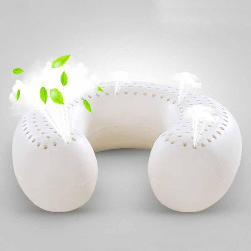 Natural Latex U-shaped Pillows Neck Pillow On the Airplane Ealth Care Orthopedic Massage Pillow for Travel