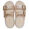 Crocs Classic Cloud Comfort Metal Buckle Slide Sandals Women Sandals Beige Gold 215552-2TC