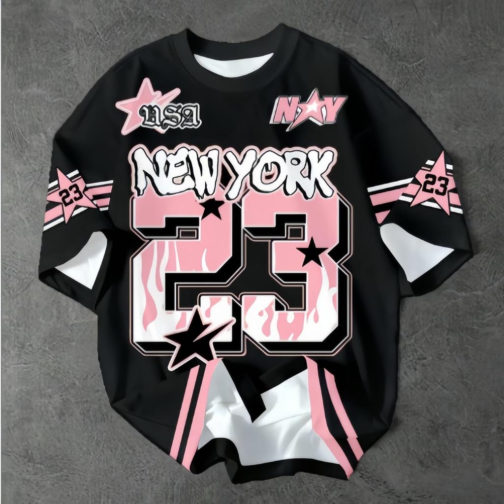 No.23 Print Men T-Shirt Women Short Sleeves California New York T-Shirt Vintage Los Angeles Sport Daily Tees Kids Clothes Tops
