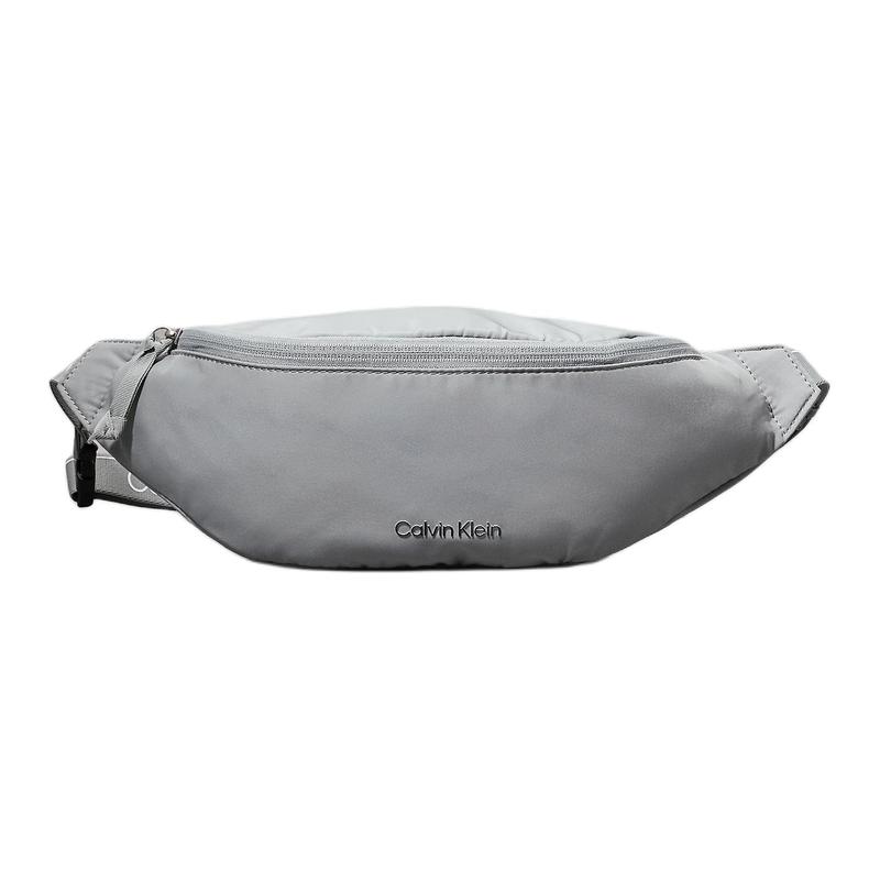 Calvin Klein Brand logo zipper closure Recycled polyester (polyester fiber) Waist bag Unisex couple size Slate gray серый