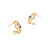 French Retro Opal Texture Zircon Stud Earrings Women, Commuter Earrings Earrings
