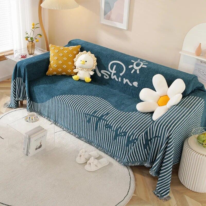 Knitting Picnic Throw Blanket Outdoor Picnic Mat Soft Sofa Blankets Towel Nap All Inclusive Couch Slipcover