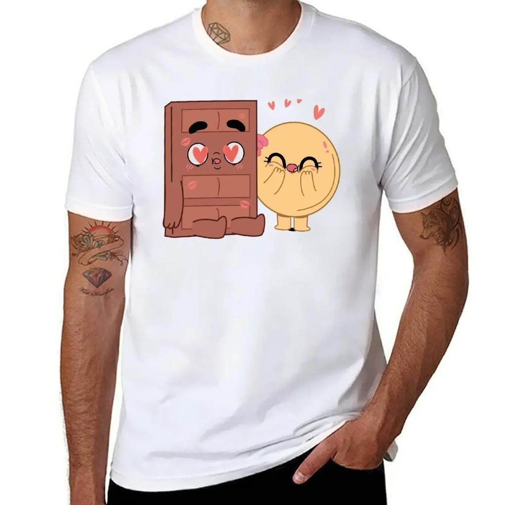 Koszulka Choco And Pancake Couples Love dla fanów sportu letnie topy topy plus size chłopcy białe zabawne koszulki dla mężczyzn