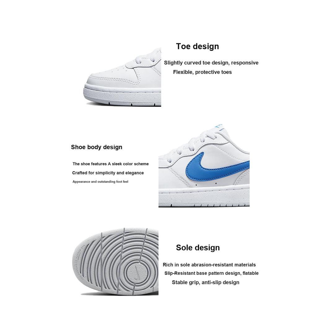 Nike Court Borough Low 2 GS White Photo Blue Dětské tenisky Pure-Platinum Stadium-Green BQ5448-123