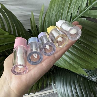 1 Adet Sevimli Büyük Fırça Saplı Şeffaf 4ml Dudak Parlatıcısı Tüpü Plastik Yuvarlak Boş Dudak Parlatıcısı Kabı