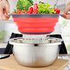 Silicone Folding Drain Basket Fruit Vegetable Washing Basket Foldable Strainer Colander Collapsible Drainer Outdoor Tableware