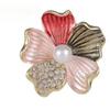 Lotus Pendant Enamel Brooch Badges Fashion Pearl Flower Exqusiite Pin Jewelry