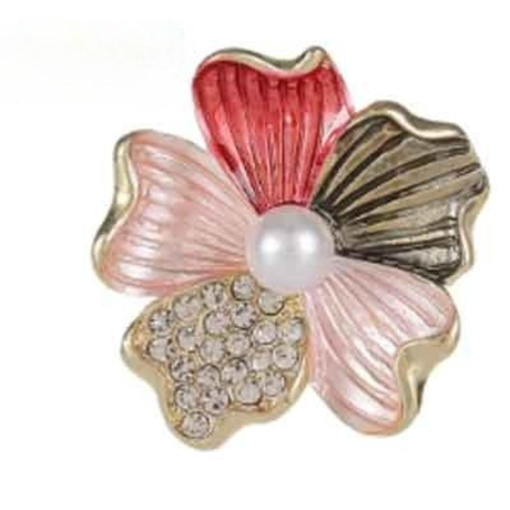 Lotus Pendant Enamel Brooch Badges Fashion Pearl Flower Exqusiite Pin Jewelry