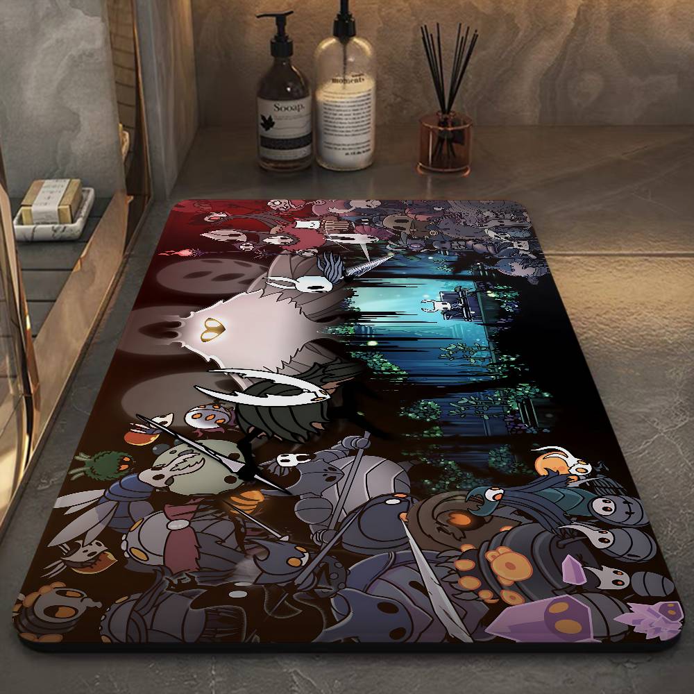 Hollow K-Knight Game Entrance Door Mat Washable Non-Slip Living Room Sofa Chairs Area Mat Kitchen Welcome Doormat