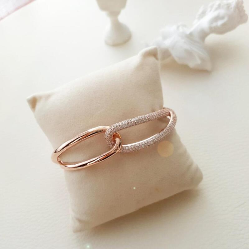 

Leover Bracelet Women s Silver Gold Cubic Zirconia Gorgeous Pink pink gold