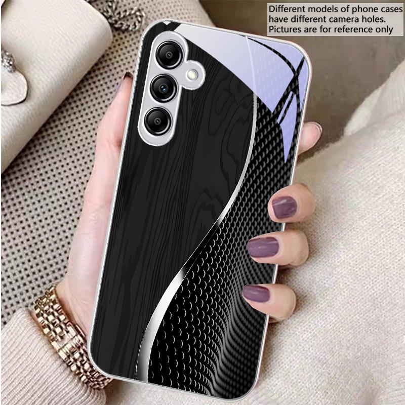 Wood grain mesh black For Samsung A 20 30 22 23 24 25 26 31 32 33 34 35 42 50 51 52 53 54 55 56 70 71 72 73 glass phone case