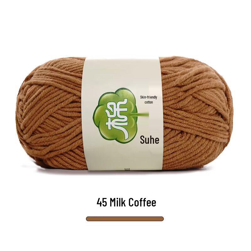 Combed Milk Cotton 5-Strand Yarn Pack for Hand-Knitted Scarves, Medium Thick, DIY Blanket Knitting, Crochet Material.
