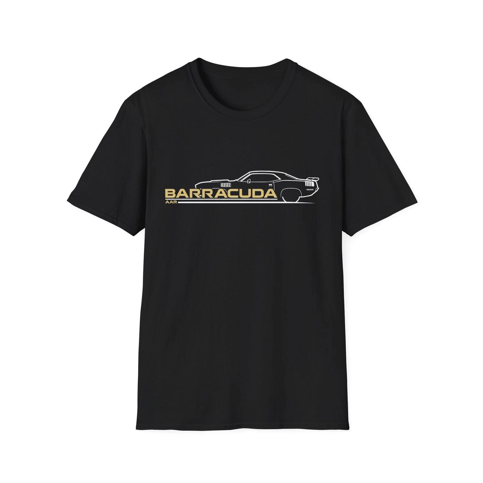 1970 Barracuda AAR Classic Muscle Car Silhouette T-Shirt XXXL