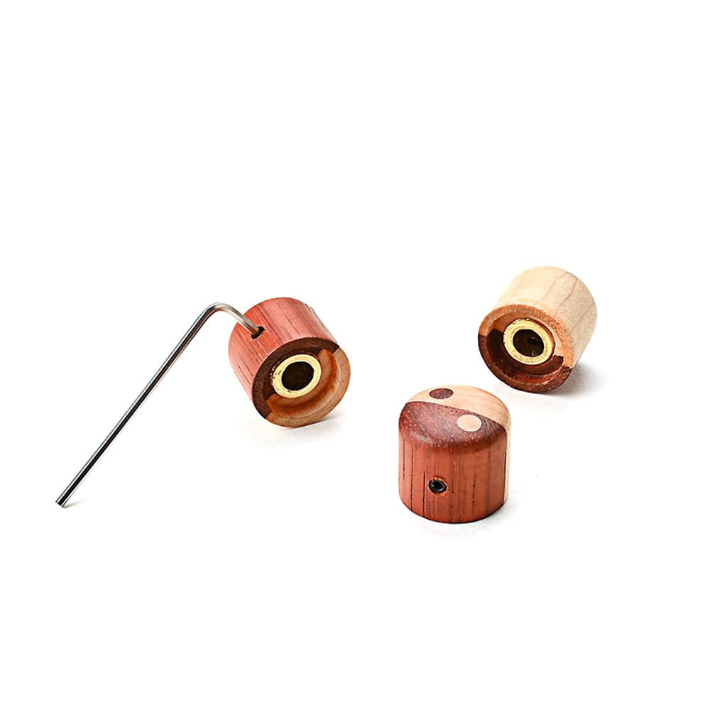 Ogdni Wooden Guitar Bass Dome Audio Volume Control Knobs for Electric Guitar or Precision Bass Knobs, Knobs, Knobs, (Brown)