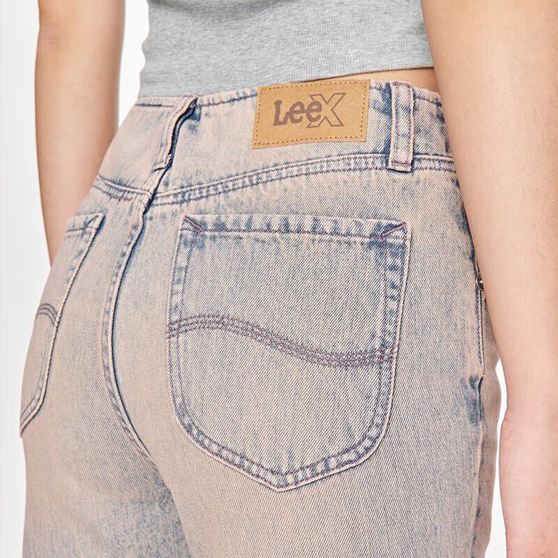 Lee Women's Pink Relaxed Fit Wide-Leg Jeans