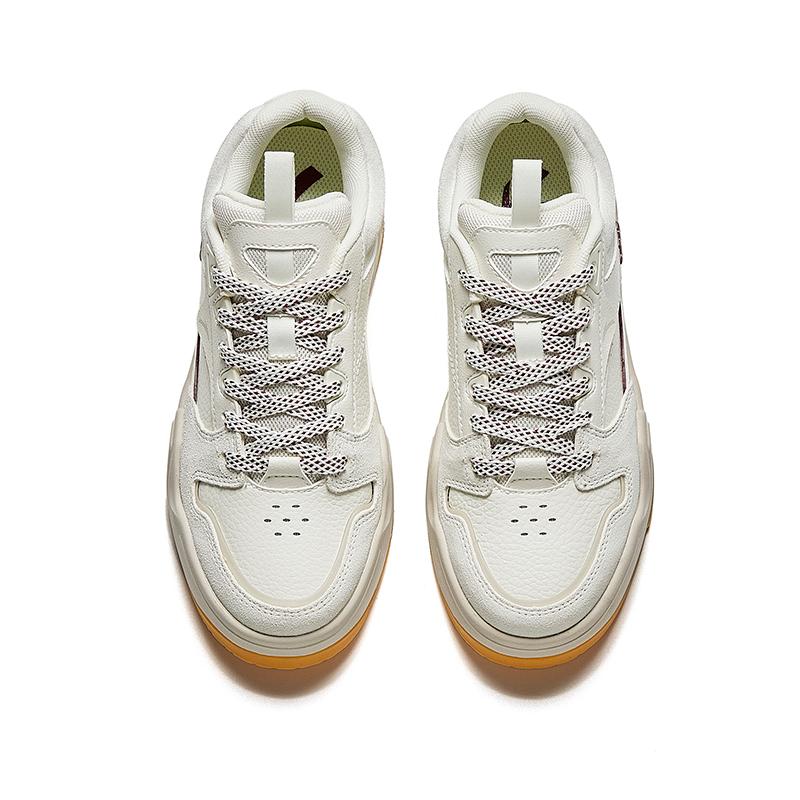 Anta C37 Series Simple Comfortable Non-Slip Wear-Resistant Low-Top Sneakers Women Sneakers White Red 922448081-4