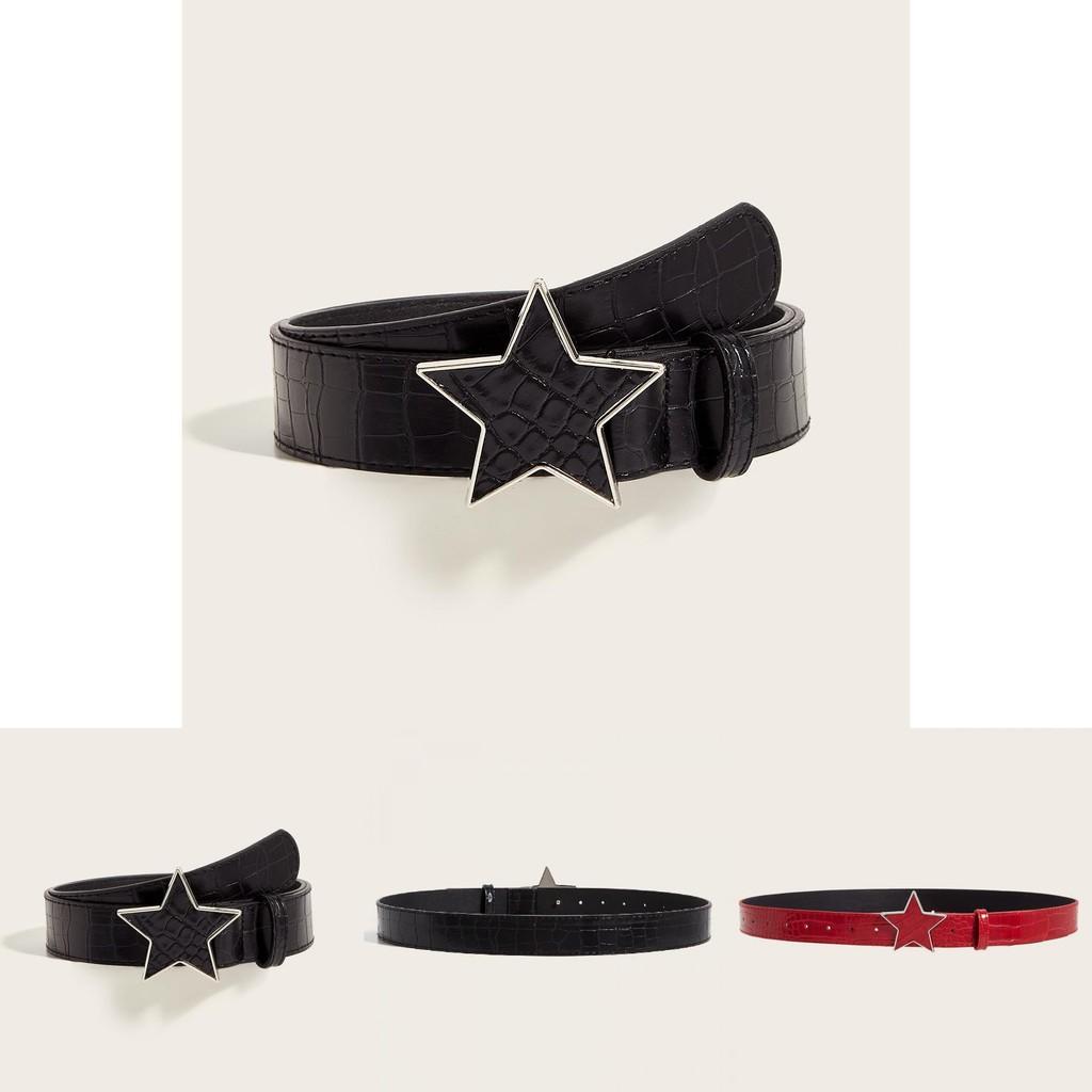 Trendy Youth Leather Belt With Alloy Buckle And Punk Style For Casual Outfits