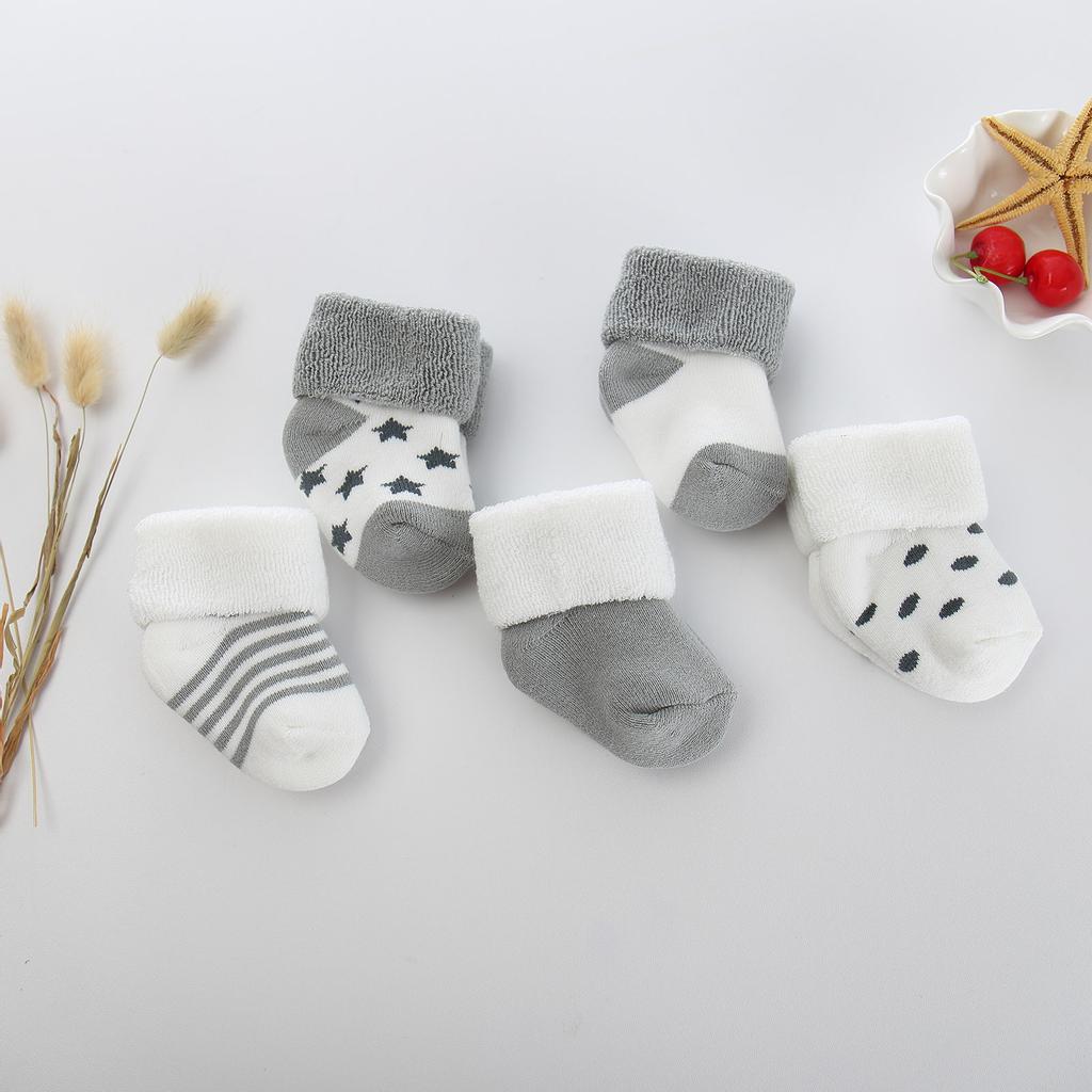 Baby- und Wintermode Cartoon Baumwolle Kinder Socken 5 Paar Set