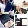 PU Leather Conference Folder with Clipboard Multiple Pocket Card Pocket Pen Slot Clipboard Business Document File Folder