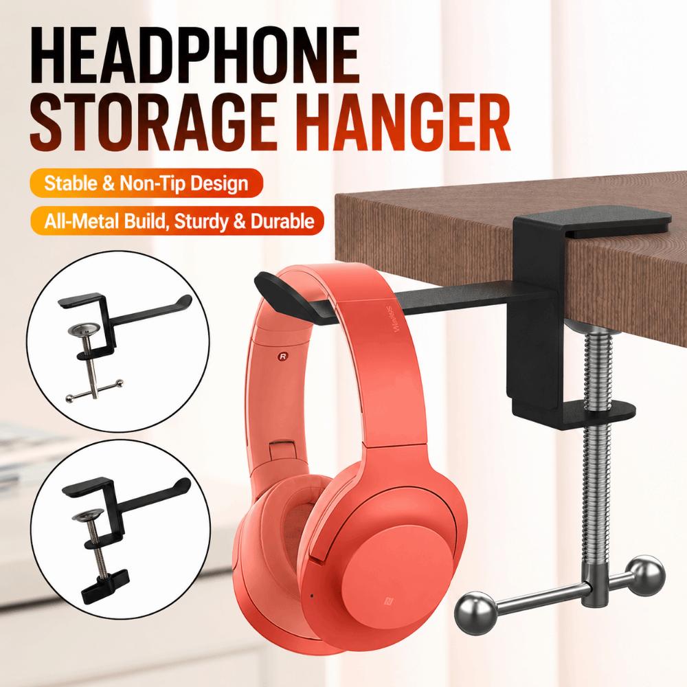 Anti-Scratch Cushion Headset Hanger Metal Desktop Earphone Holder Office Computer Desk