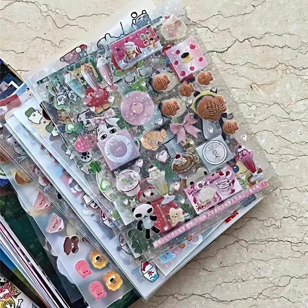 

20pcs Random Vintage Glitter Stickers Transparent PET Cut Film Scrapbooking Deco Kawaii Journal Stickers Children s Gifts