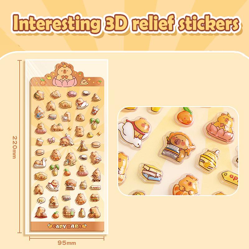 Autocolant 3D Mini Animale Kawaii Desene Animate Planificator Decorativ Autocolant Impermeabil Diy Scrapbook Gucka Decor Patch