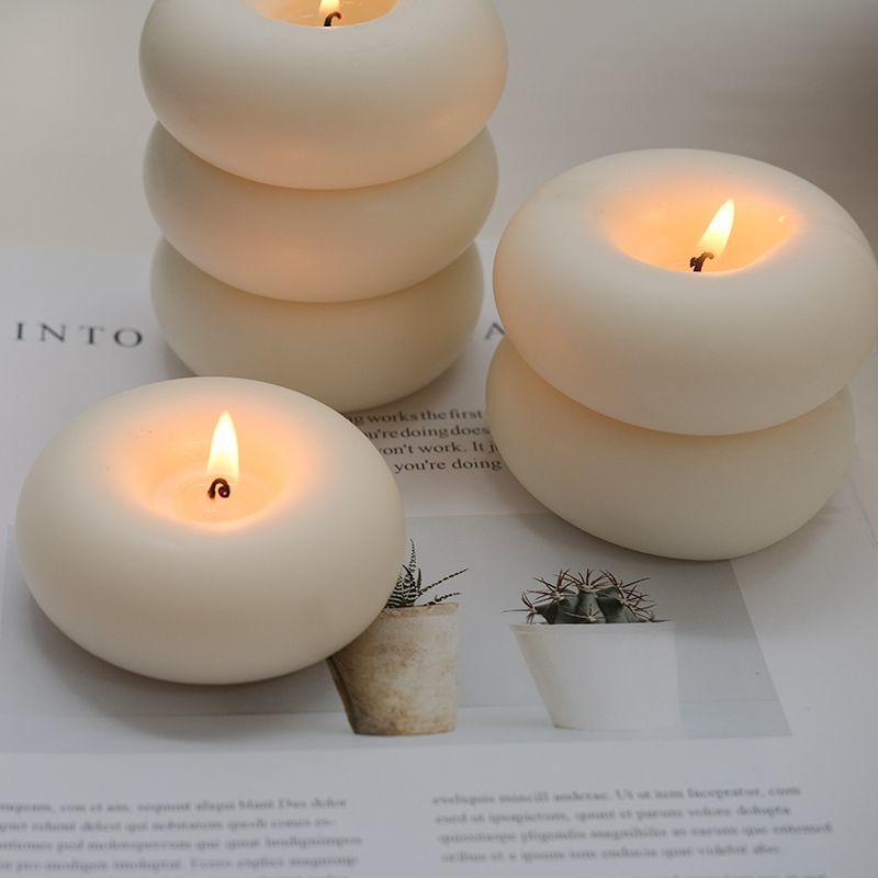 Aromatherapy Candle Round Solid Color Candle Creative Home Decoration Candle Bedroom Birthday Gift
