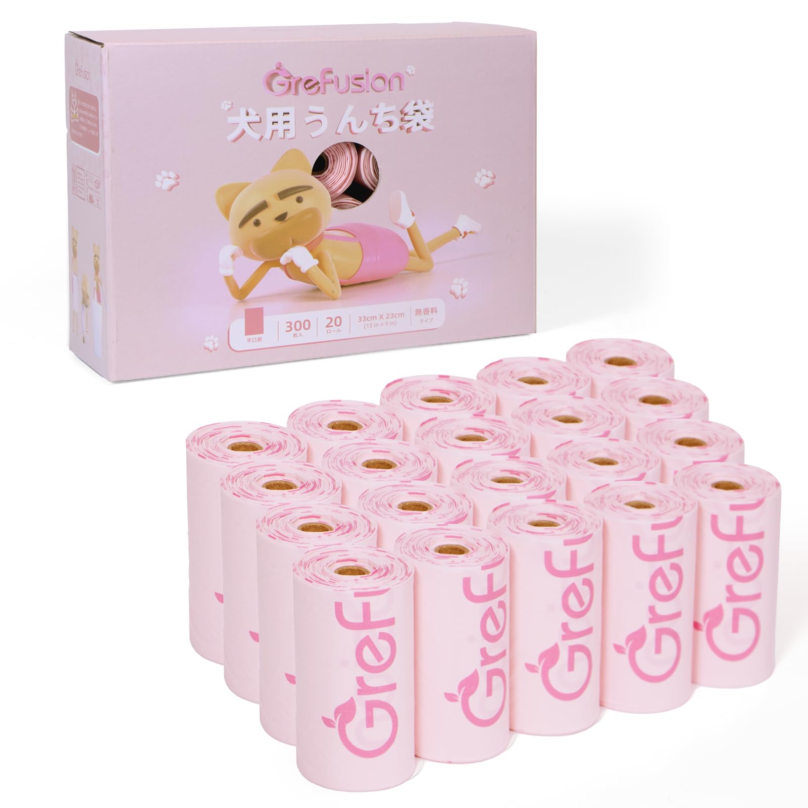 

Пакеты для собачьих отходов GreFusion 300 штук в упаковке Пакеты для отходов домашних животных Собачьи отходы Кошачий наполнитель Кошачий наполнитель Портативные мешки для мусора для путешествий Без запаха (23x33см) - (20 рулонов) -