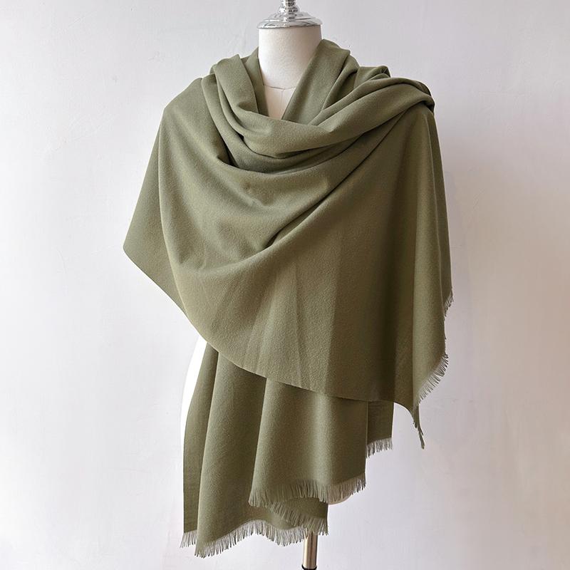 Fashion Winter Cashmere Scarf For Women Warm Solid Color Wraps Shawls Bandana Foulard Neckerchief Poncho Echarpe Pashmina Stoles