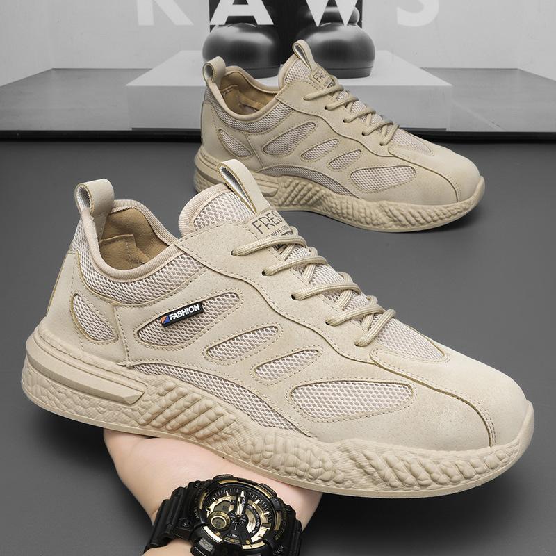 Labor Insurance Men's Shoes for Summer New Breathable Mesh Shoes for Men's Trendy Versatile Thick-soled Sneakers Casual Daddy Trendy Shoes