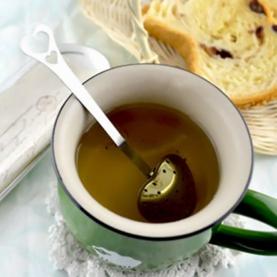 Stainless Steel Heart Shape Tea Herb Spice Infuser Spoon Strainer Filter Scoop