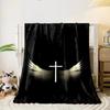 Cross Wings Blanket  Printed Blanket for Living Room Bed Couch lunch break Soft Cozy Blanket for Friend's festival Gift