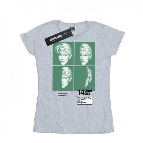 

David Bowie Womens/Ladies 1983 Concert Poster Cotton T-Shirt білий
