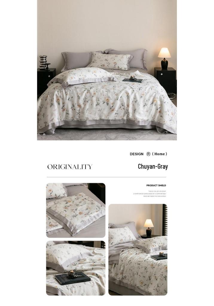 Double-Sided Tencel Summer Quilt Set: 100% Lyocell, Machine Washable, Cool, Thin Blanket
