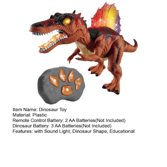Kids Electric Dinosaur Toy Roaring Walking Remote Control Spinosaurus Toy with Light Sound Toddlers Boys Girls Educational Simulated Dino Model Toy